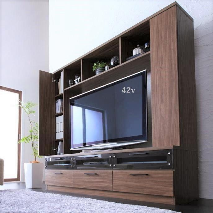テレビ台169cm ウォルナットブラウン 50インチ対応 壁面収納型 テレビ台169cm ウォルナットブラウン 50インチ対応 壁面収納型