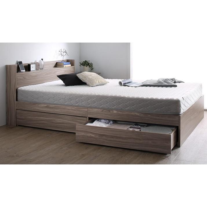 シングルベッド フレームのみ 引出し収納・棚・コンセント2個付 収納