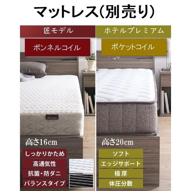 キングベッド 収納ベッド フレームのみ 引出し収納・棚・コンセント