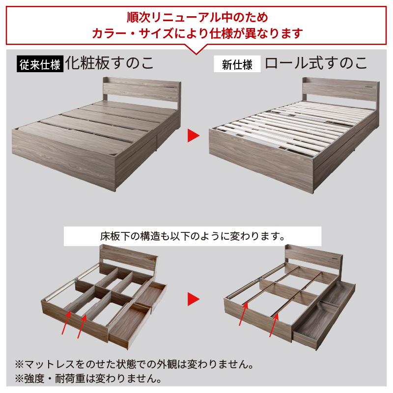 キングベッド 収納ベッド フレームのみ 引出し収納・棚・コンセント
