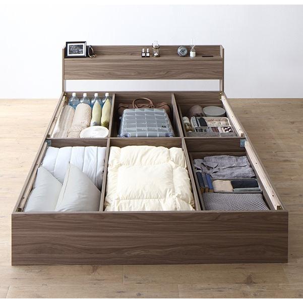 キングベッド 収納ベッド フレームのみ 引出し収納・棚・コンセント  