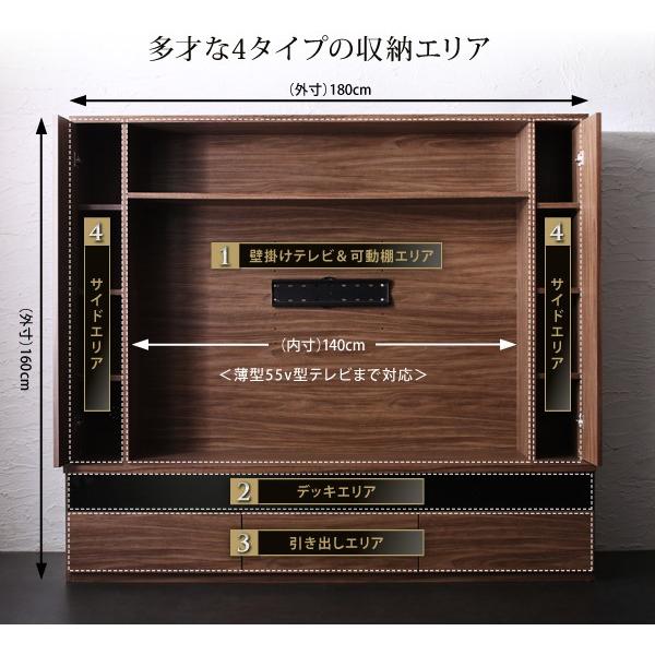 テレビ台180cm ウォルナットブラウン 60インチ対応 壁面収納型 テレビ台180cm ウォルナットブラウン 60インチ対応 壁面収納型