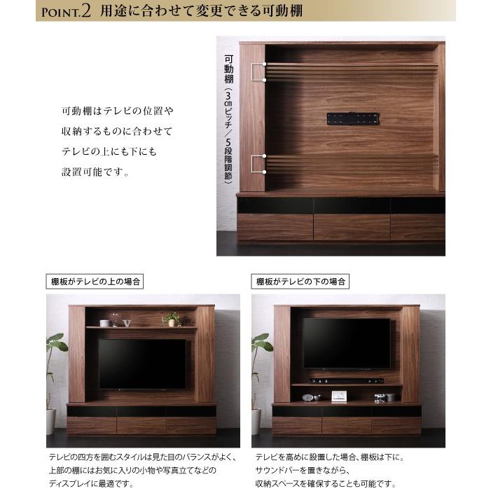 テレビ台180cm ウォルナットブラウン 60インチ対応 壁面収納型 テレビ台180cm ウォルナットブラウン 60インチ対応 壁面収納型