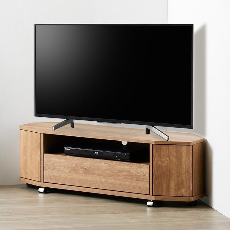 テレビ台 115cm 50インチ対応 コーナー・平面置き対応型 キャスター