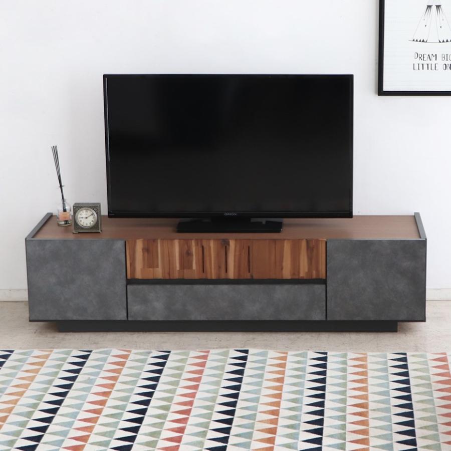 テレビ台140cm 60インチ対応 完成品 グレー＆ブラウン 日本製