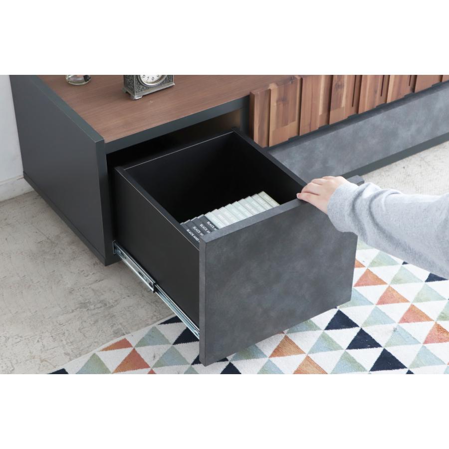 テレビ台140cm 60インチ対応 完成品 グレー＆ブラウン 日本製