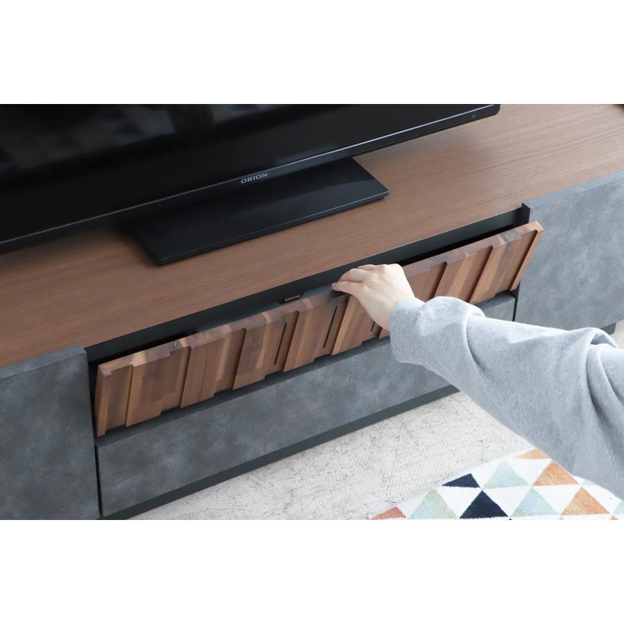 テレビ台140cm 60インチ対応 完成品 グレー＆ブラウン 日本製