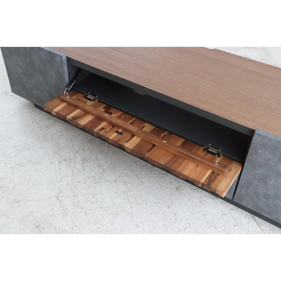 テレビ台140cm 60インチ対応 完成品 グレー＆ブラウン 日本製