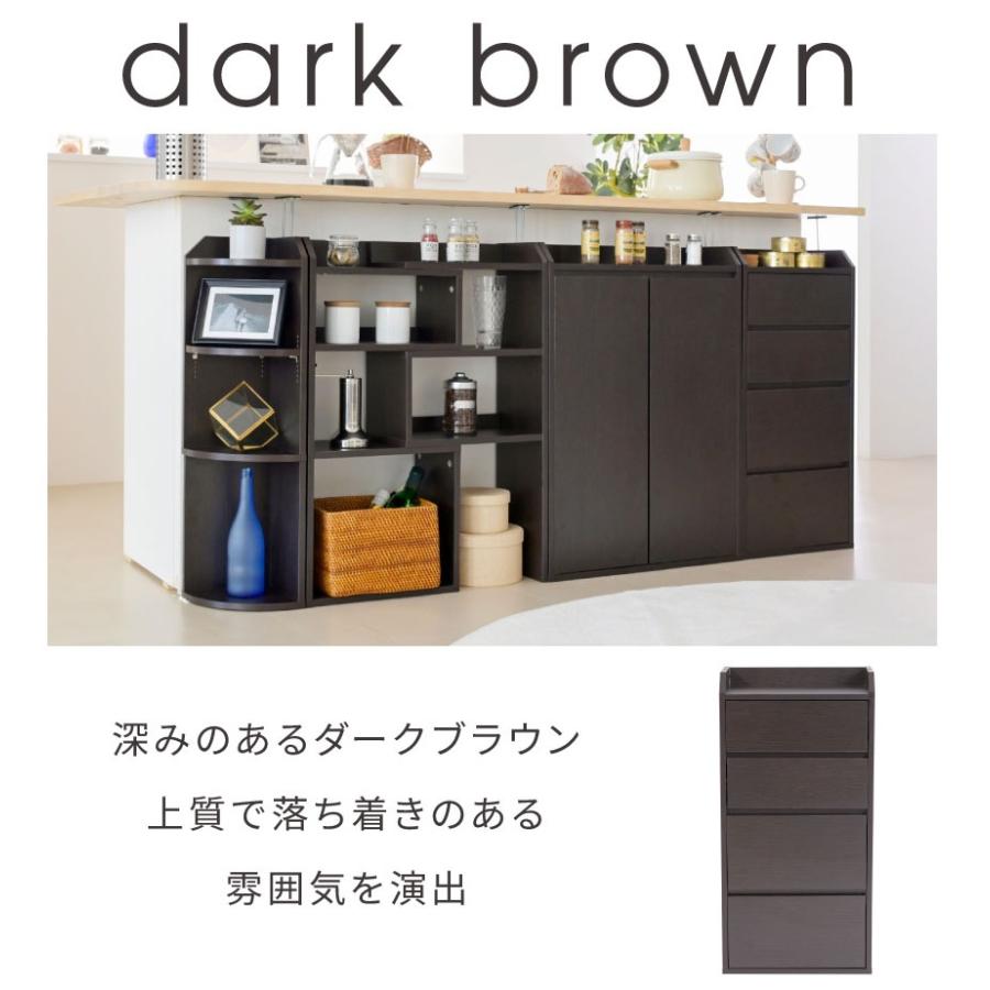 カウンター下収納 チェスト キッチンラック 扉付き 地震対策 転倒防止