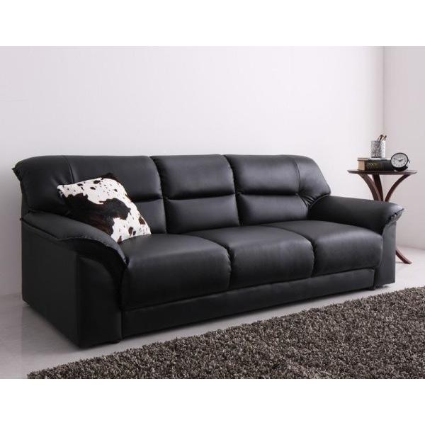 新品　ソファ　ソファー　ブラック　3人掛け　レザー調　多機能 レザーソファ 3人用ソファ 3人掛ソファ ブラック 完成品 トリプル