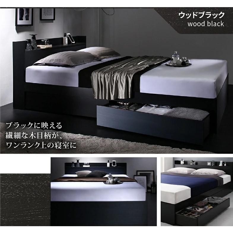 シングルベッド 引き出し収納 コンセント2個つき シングルベッド 引出し収納・マットレス・棚・コンセント2個付 収納