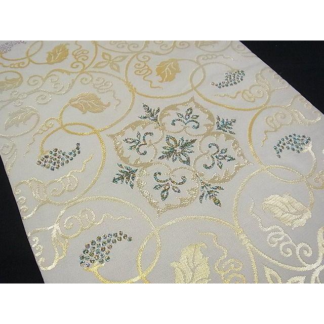 平和屋本店□極上 三代目 龍村光峯 本袋帯 彩綾葡萄唐草文錦 金糸 共箱  