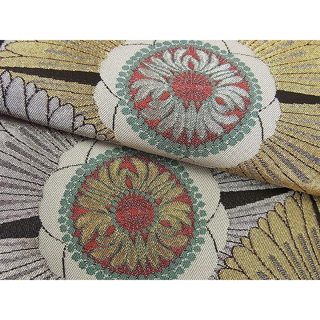 平和屋本店□最高級 人間国宝 北村武資 煌彩錦 六通柄袋帯 花尽くし 金  