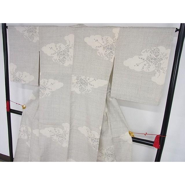 平和屋本店□極上 本場結城紬 重要無形文化財 単衣 80亀甲 雲取り花車  