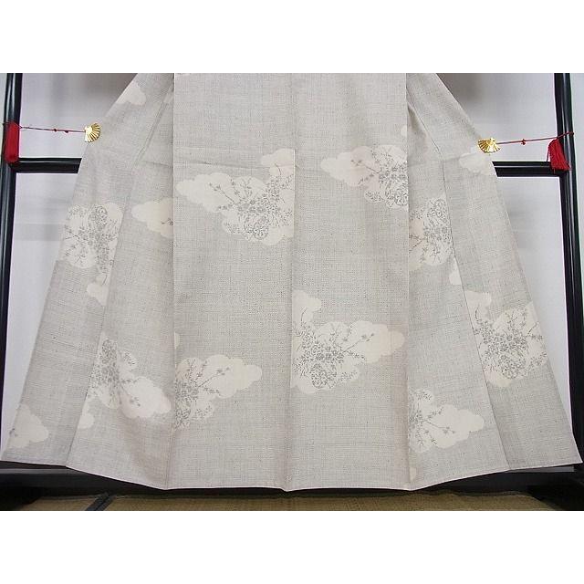 平和屋本店□極上 本場結城紬 重要無形文化財 単衣 80亀甲 雲取り花車  