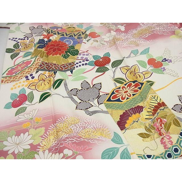 平和屋本店□極上 創業460年・千總 振袖 駒刺繍 貝桶流水花文 暈 平和屋本店□極上 創業460年・千總 振袖 駒刺繍 貝桶流水花文 暈