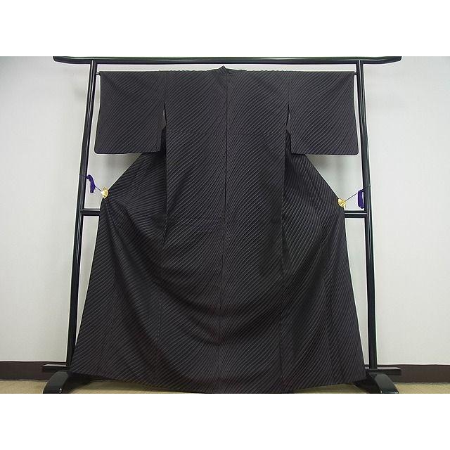 平和屋本店□極上 お召 単衣 流水文 逸品3s2731 （平和屋本店□極上  
