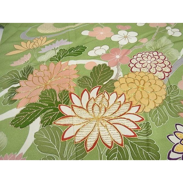 平和屋本店□極上 創業460年・千總 誰が袖好み 振袖 駒刺繍 立波花束ね  