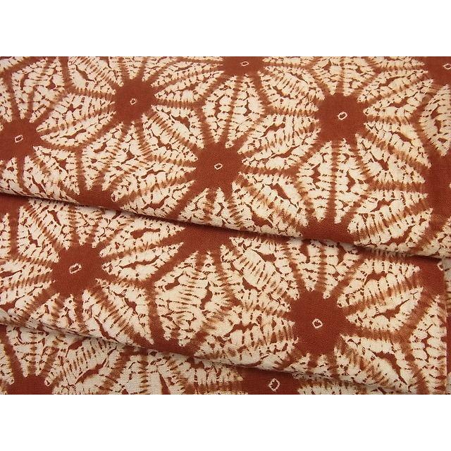 平和屋本店□極上 岩手の匠 草紫堂 南部絞り 茜染 綿 単衣 逸品