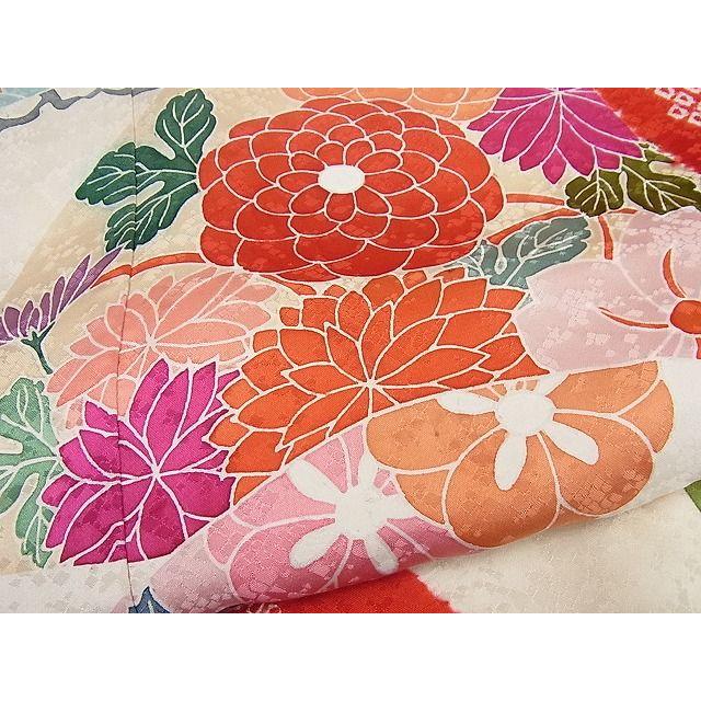 平和屋本店□極上 七五三 女の子 7歳 祝着 絞り 花鳥文 逸品4s292  