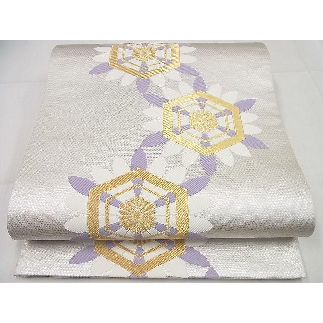 平和屋本店□最高級 人間国宝 北村武資 煌彩錦 六通柄袋帯 亀甲花文 金  