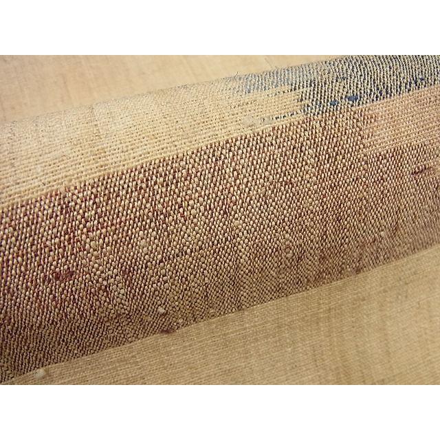 平和屋本店□希少 重要無形文化財 越後上布 九寸名古屋帯 大渕茂 霞文  