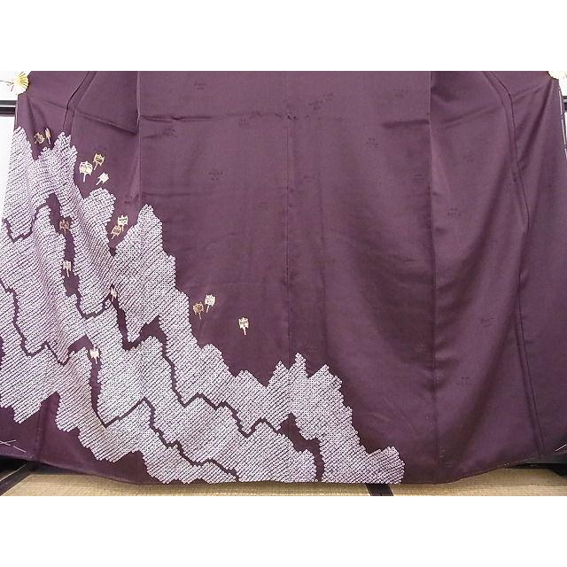 平和屋野田店■訪問着　絞り　刺繍　糸巻き　金彩　着丈159cm　裄丈64cm　正絹　逸品　A-dp3662｜peace-heiwa2019｜03