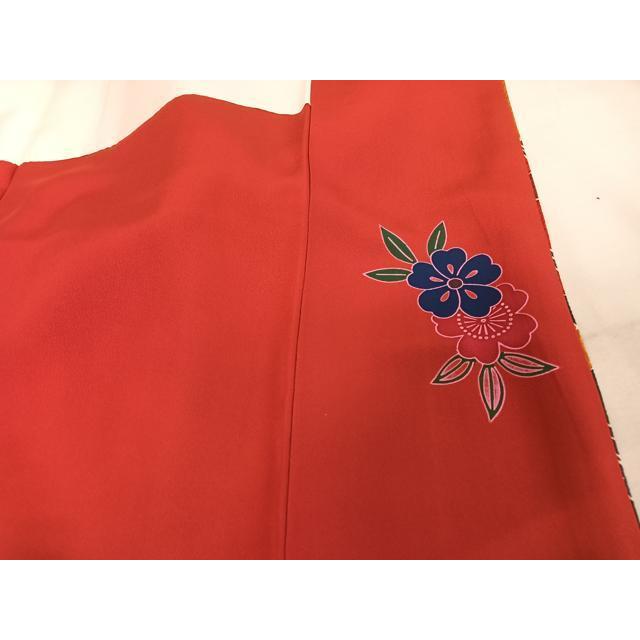 平和屋着物○豪華振袖・長襦袢セット 紅型 舞蝶草花文 鬼しぼ縮緬 正絹  