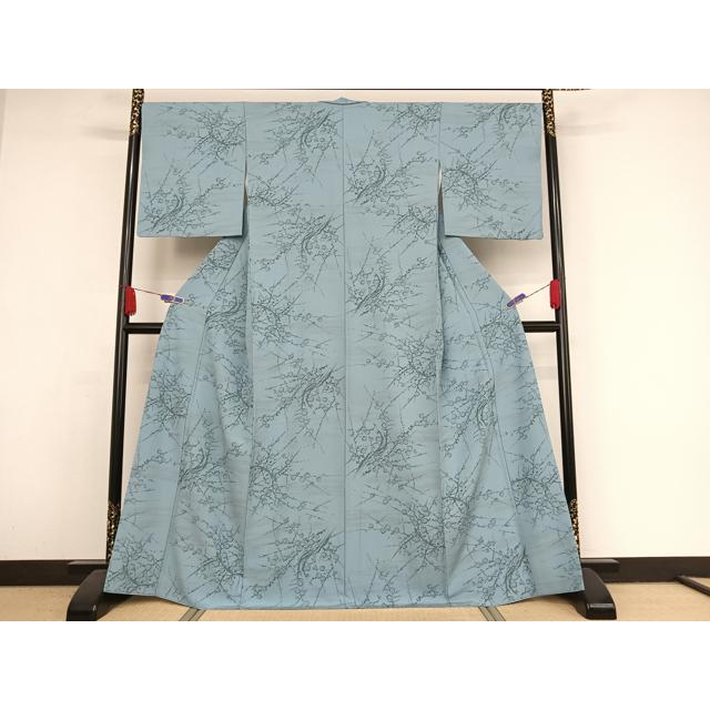 平和屋着物●洗える最高級着物　＜英＞はなぶさ謹製　小紋　光琳枝花文　洗える着物　AAAY1517np 平和屋着物○洗える最高級着物 ＜英＞はなぶさ謹製 小紋 光琳枝花文