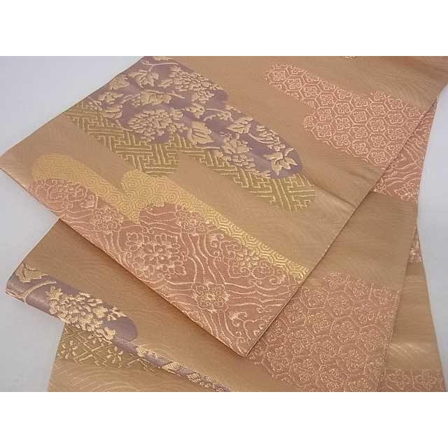 平和屋着物□西陣 六通柄袋帯 霞吉祥花文 金糸 証紙付き 逸品 ar5238  