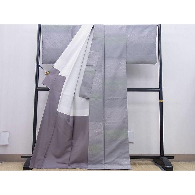 平和屋本店□極上 お召 単衣 道長花文 逸品 未使用3s841 たわい 