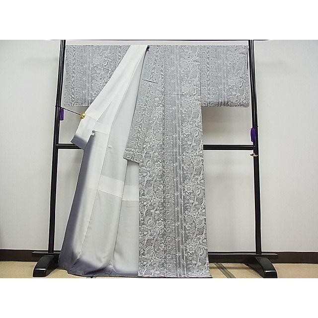 平和屋本店□極上 天目織 お召 枝花文 逸品 未使用 CYAA0160s4 : 平和  