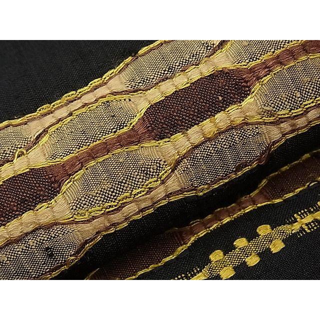 平和屋本店□超希少 国画会会員 原田麻那 めがね織 浮き織 九寸開き  