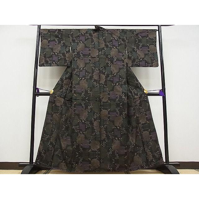平和屋本店□極上 本場大島紬 泥染め 9マルキ 花優羅 雪輪円舞曲 窪田 
