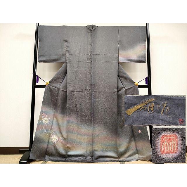 平和屋本店■極上　初代　久保田一竹　幻の辻が花　訪問着　暈し染め　金通し地　逸品　DZAA2012kh4 平和屋本店□極上 初代 久保田一竹 幻の辻が花 訪問着 暈し染め 金通し