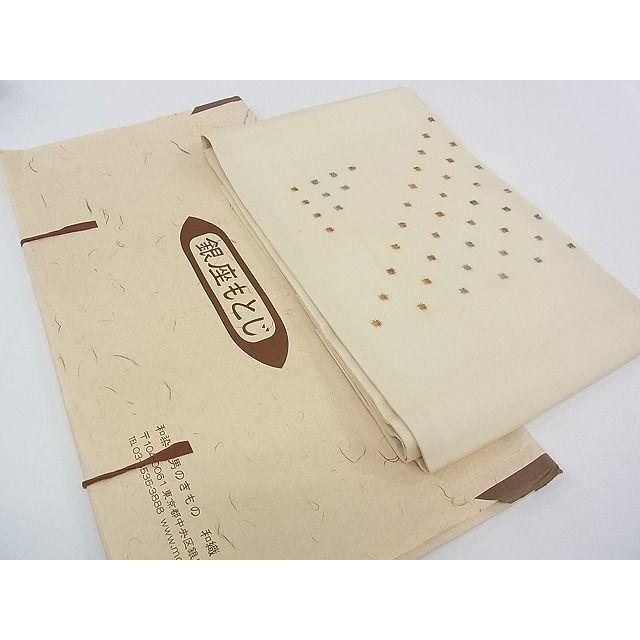 平和屋本店□極上 夏物 銀座もとじ 九寸名古屋帯 絣文様 たとう紙付き  