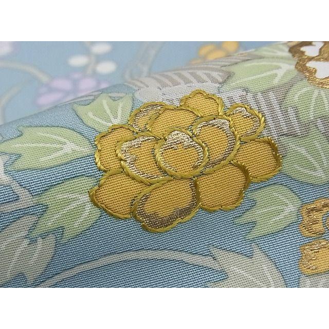 平和屋本店□極上 創業460年・千總 訪問着 刺繍 草花文 金彩 逸品  