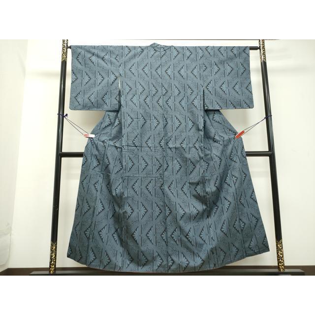 平和屋着物□上質な紬 幾何学草花文 正絹 逸品 DAAK0534ud : 平和屋  