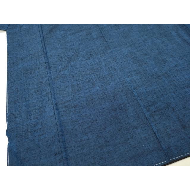 平和屋着物○男性 結城紬 アンサンブル 紺瑠璃色 証紙付き 正絹 逸品  