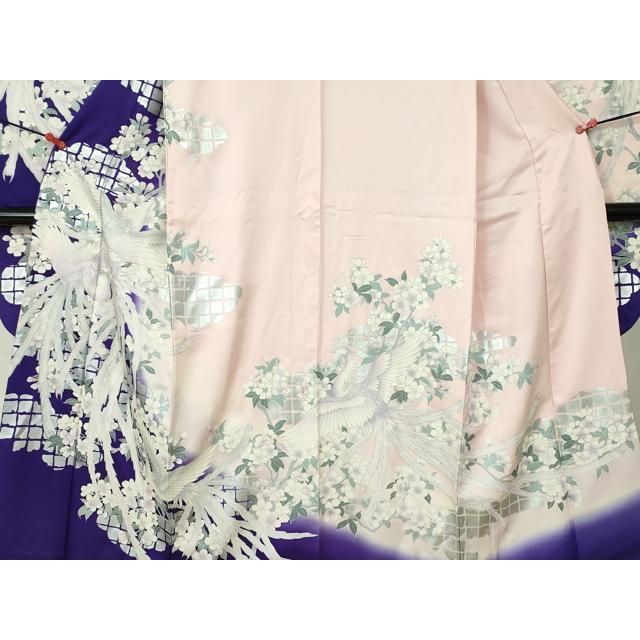 平和屋着物□豪華振袖 駒刺繍 鳳凰枝桜文 銀彩 正絹 逸品