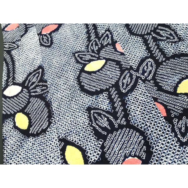 平和屋着物∴夏物 浴衣 有松鳴海絞り 枝花文 綿 逸品 DAAV0049cd  