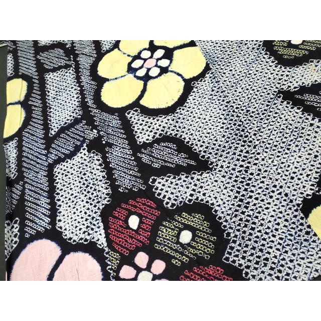 平和屋着物∴夏物 浴衣 有松鳴海絞り 枝花文 綿 逸品 DAAV0201cd  