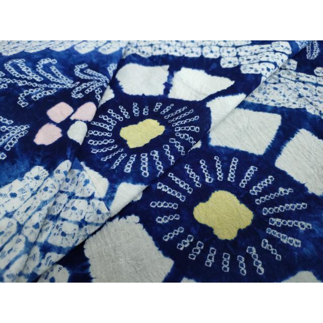 平和屋着物∴夏物 浴衣 有松鳴海絞り 草花文 綿 逸品 DAAV4113ud  