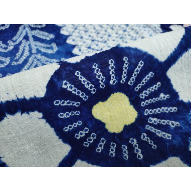 平和屋着物∴夏物 浴衣 有松鳴海絞り 草花文 綿 逸品 DAAV4113ud  