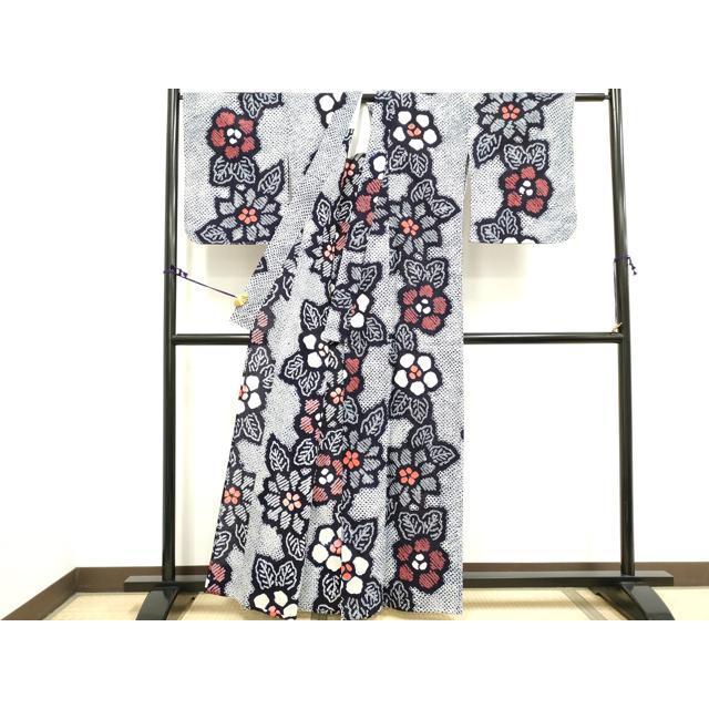 平和屋着物∴夏物 浴衣 有松鳴海絞り 草花文 綿 逸品 DAAV7058cd  