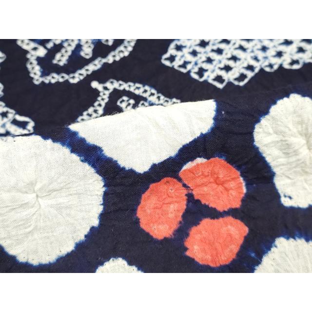 平和屋着物∴夏物 浴衣 有松鳴海絞り 草花文 綿 逸品 DAAV7058cd  