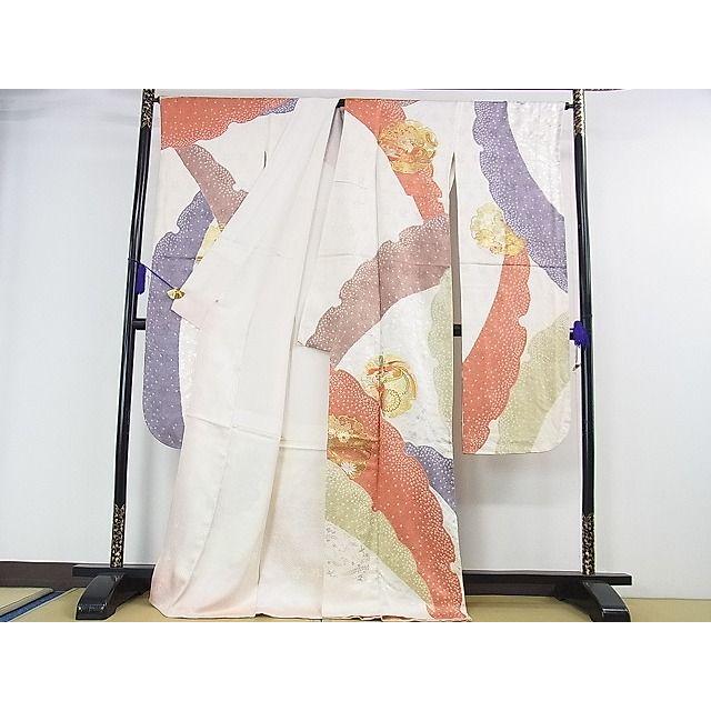 平和屋本店□極上 創業460年・千總 振袖 駒刺繍 絞り 雪輪鳳凰花文 