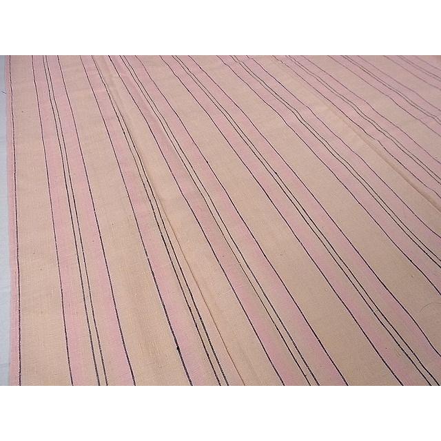 平和屋本店□極上 紅花紬 米沢 新田英行 太子間道 反端付き 逸品 未 