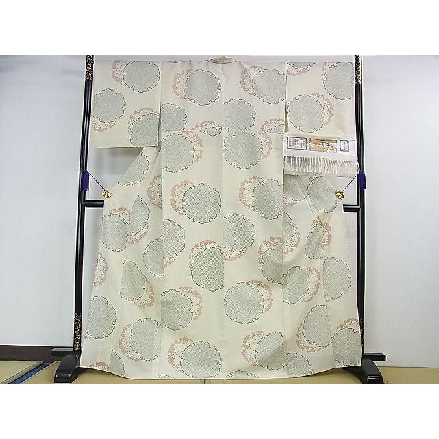 正絹夏着物　石川県指定無形文化財　夏牛首紬　先染め　証紙付き 正絹夏着物石川県指定無形文化財夏牛首紬先染め証紙付き