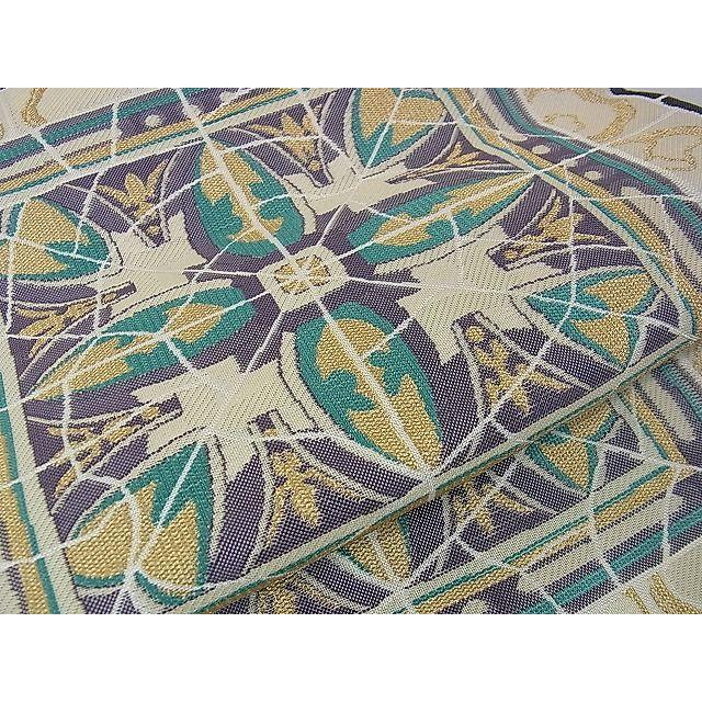 平和屋本店□極上 西陣の名門 加納幸謹製 両面六通柄袋帯 吉祥文様  